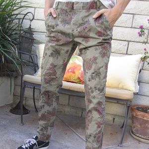 Joe Fresh Dark Green/ Tan Floral Dress pants